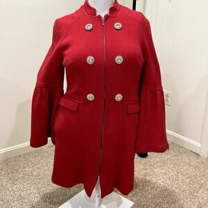 Inc. International Concepts Red Bell Sleeve Coat- Size L (EUC)